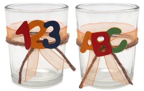 Teelichtglas schulanfang - 2x,